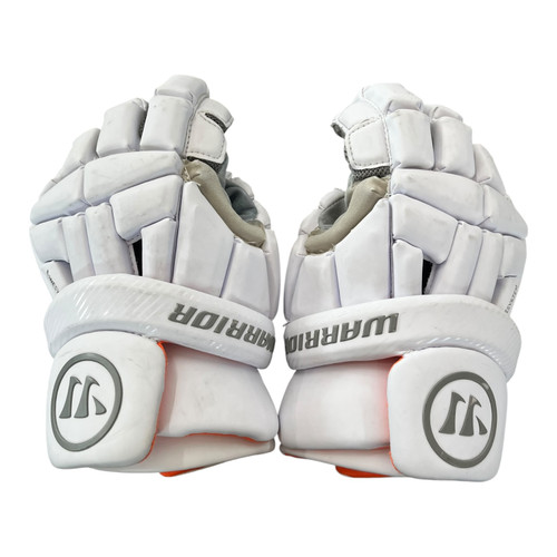 Vist Large View of Product Image Which is Used Warrior BURN Lacrosse Gloves Mens White LG