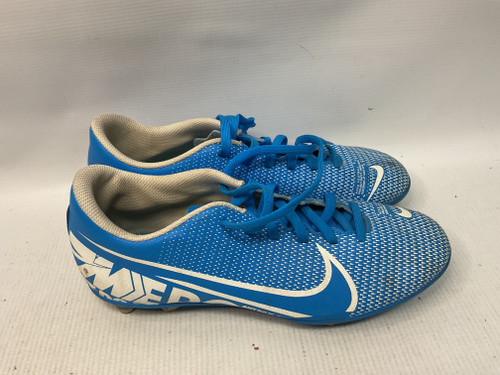 Vist Large View of Product Image Which is Used Nike Soccer Cleats Royal Blue And White Senior 6.5