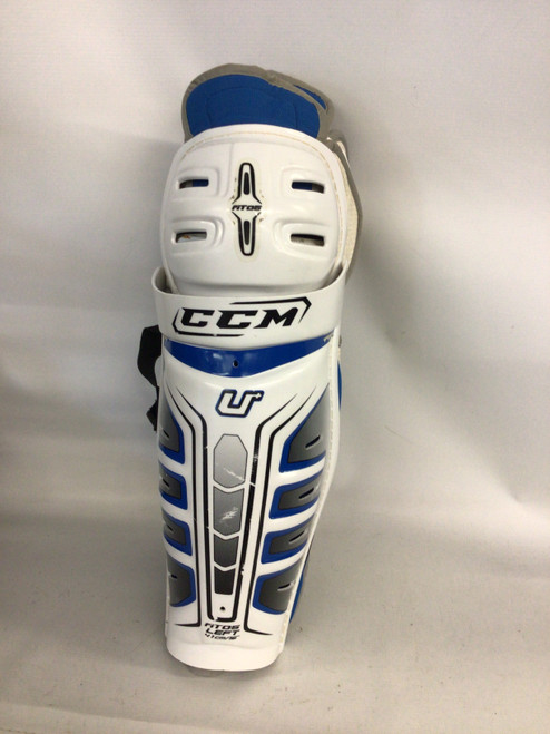 Vist Large View of Product Image Which is Used CCM FIT05 Senior Shin Guards White 16"