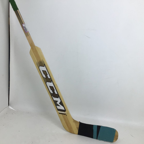 Vist Large View of Product Image Which is Used CCM EXTREME FLEX E4.5 FULL RIGHT 24IN PADDLE Junior Goalie Stick 24"
