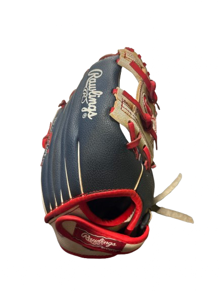 Vist Large View of Product Image Which is Used Rawlings PLAYER SERIES 11 IN RHT BB/SB Glove RH Throw White/Red/Navy 11"