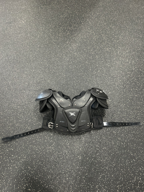 Vist Large View of Product Image Which is Used Xenith FLYTE YTH FB Shoulder Pads Black SM