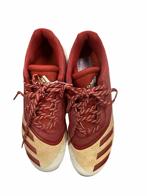 Vist Large View of Product Image Which is Used Adidas 3 STRIPE LIFE BB/SB Cleats White And Red Senior 8