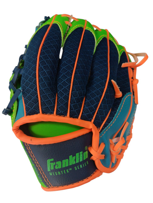 Vist Large View of Product Image Which is Used Franklin MESH TEK BB/SB Glove T-ball Green 9 1/2"