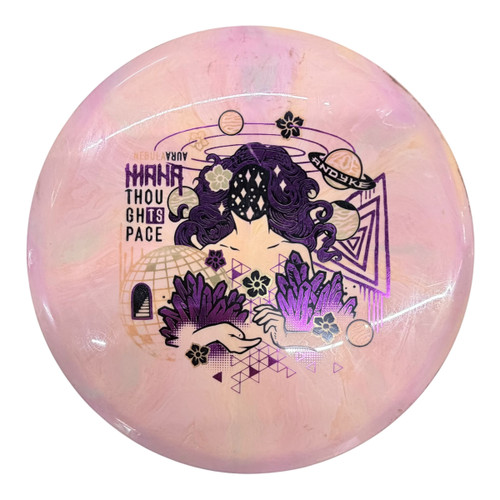 Vist Large View of Product Image Which is Used Thought Space Athletics MANA Disc Golf Mid Range Pink 174g