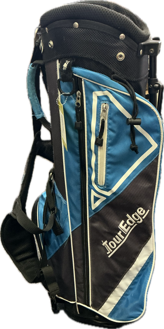 Vist Large View of Product Image Which is Used Tour Edge STAND BAG Mens Stand Bag Black And Carolina Blue