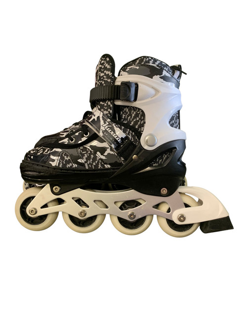 Vist Large View of Product Image Which is Used BLACK/WHITE CAMO SKATES Junior Rec Fitness Skates Black Adjustable