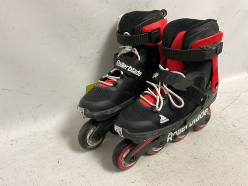 Vist Large View of Product Image Which is Used Rollerblade MICROBLADE ADJ 5-8 Senior Rec Fitness Skates Black Adjustable