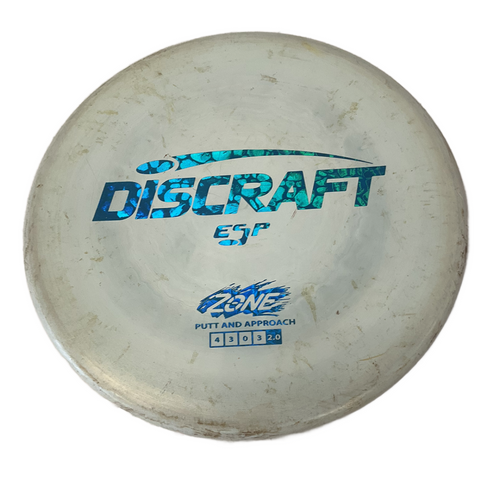 Vist Large View of Product Image Which is Used Discraft ESP ZONE Disc Golf Putter Sky Blue