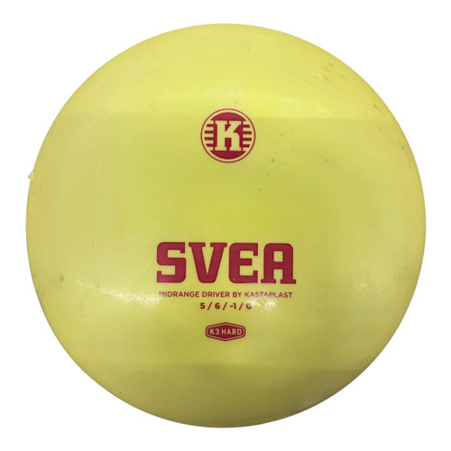 Vist Large View of Product Image Which is Used Kastaplast K3 SVEA Disc Golf Mid Range Yellow 173g