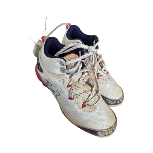Vist Large View of Product Image Which is Used Under Armour BASEBALL CLEATS 3 BB/SB Cleats White Junior 03