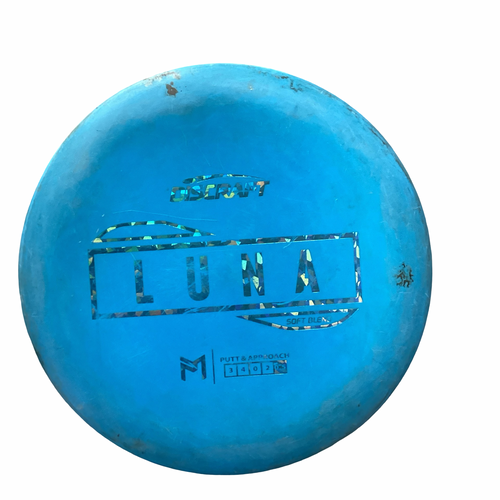 Vist Large View of Product Image Which is Used Discraft LUNA Disc Golf Putter Carolina Blue