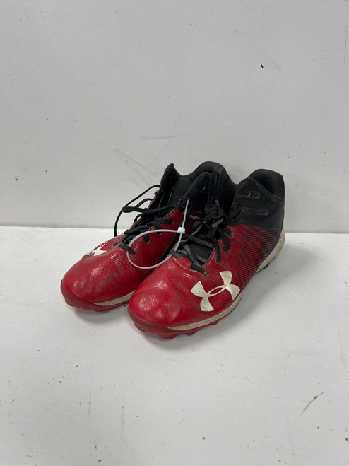 Vist Large View of Product Image Which is Used Under Armour AUTHENTIC HIGH BB/SB Cleats Black And Red Junior 05