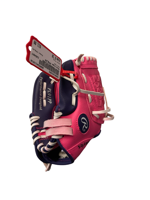 Vist Large View of Product Image Which is Used Rawlings PP9LPP BB/SB Glove RH Throw Pink 9"