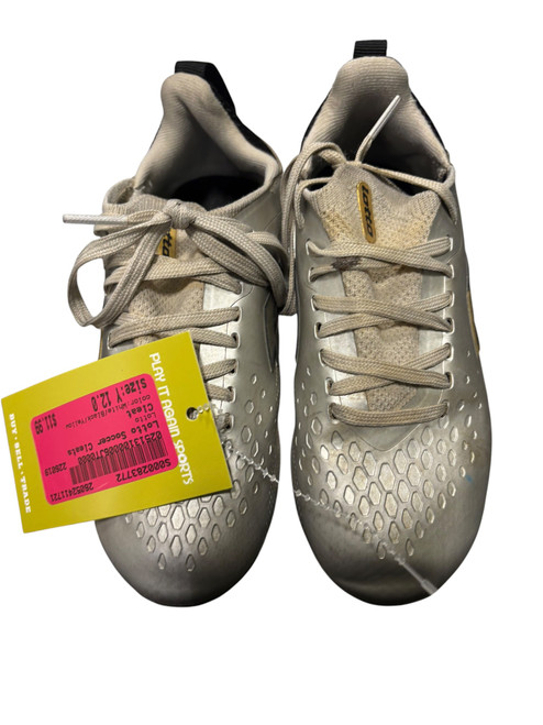 Vist Large View of Product Image Which is Used Lotto Soccer Cleats White/Black/Yellow Youth 12.0