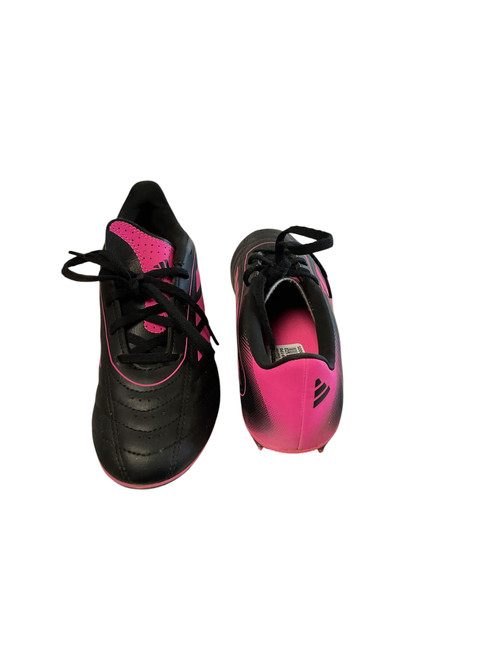 Vist Large View of Product Image Which is Used Adidas Soccer Cleats Black And Pink Junior 02.5
