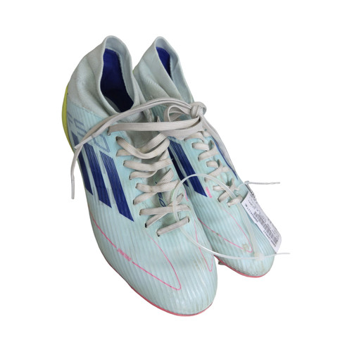Vist Large View of Product Image Which is Used Adidas F50 CLEATS 8.5 Soccer Cleats Sky Blue Senior 8.5