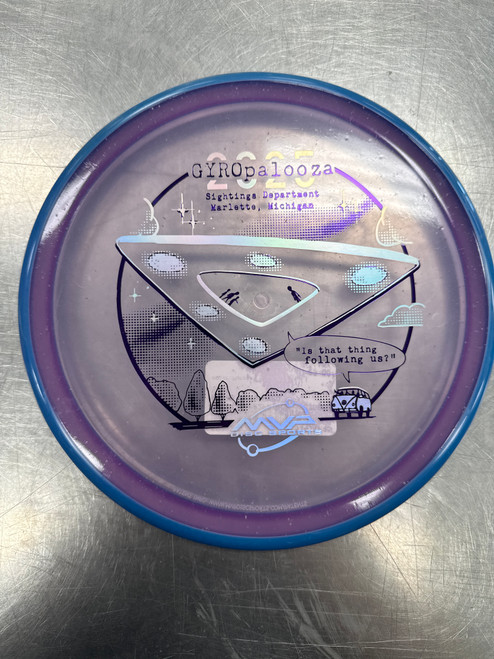 Vist Large View of Product Image Which is Used Axiom GYRO PYRO Disc Golf Mid Range Purple