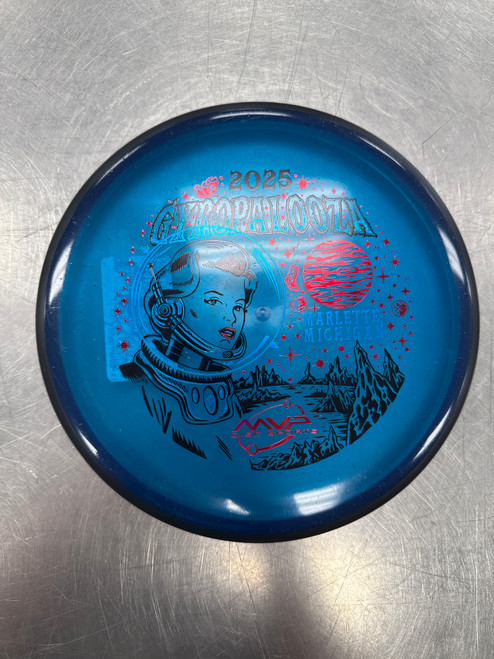 Vist Large View of Product Image Which is Used MVP GYRO PARTICLE Disc Golf Putter Royal Blue