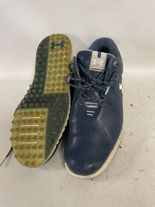 Vist Large View of Product Image Which is Used Under Armour HOVR GORE-TEX SPIKELESS Mens Golf Shoes Navy Blue Senior 9