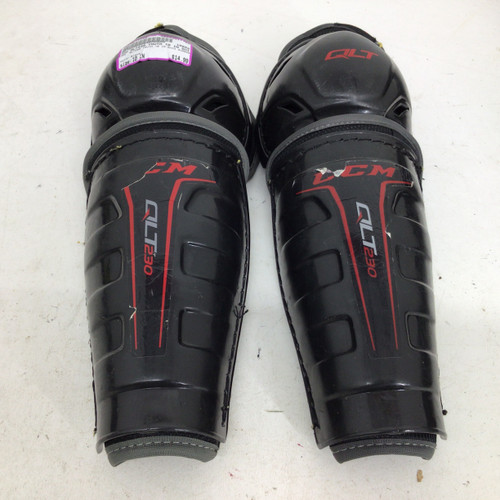 Vist Large View of Product Image Which is Used CCM QLT230 YOUTH 10 IN SHIN GUARDS Youth Shin Guards Black 10"