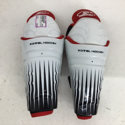 Vist Large View of Product Image Which is Used TOTAL HOCKEY YOUTH 10 IN SHIN GUARDS Youth Shin Guards White 10"
