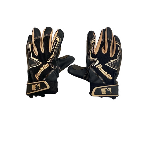 Vist Large View of Product Image Which is Used Franklin BB/SB Batting Gloves Black LG