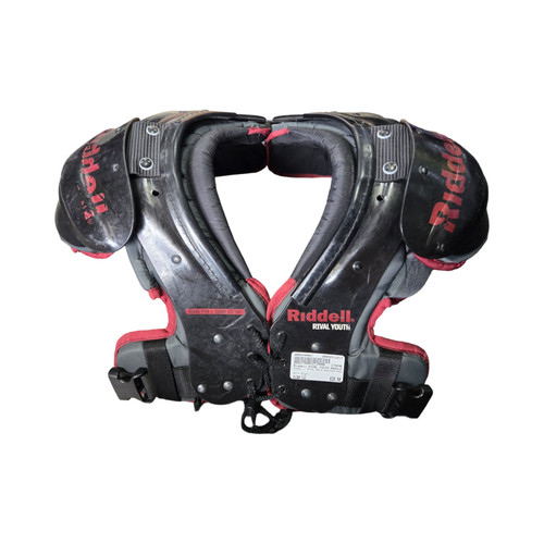 Vist Large View of Product Image Which is Used Riddell RIVAL YOUTH SHOULDER PADS FB Shoulder Pads Black LG