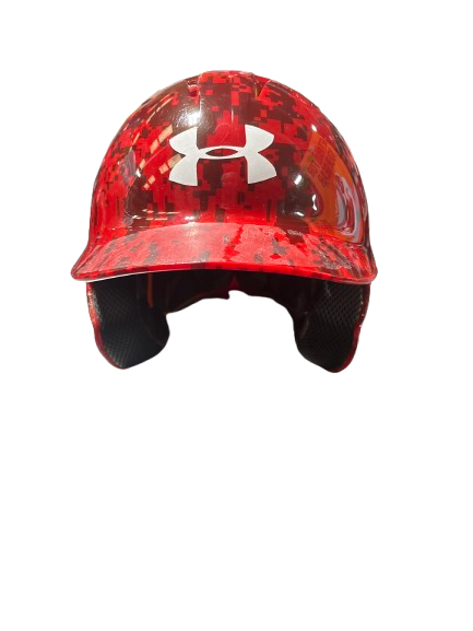 Vist Large View of Product Image Which is Used Under Armour BASEBALL HELMET S/M Batting Helmet No Mask Red S/M