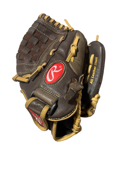 Vist Large View of Product Image Which is Used Rawlings HIGHLIGHT 11IN RHT BB/SB Glove RH Throw Brown 11"