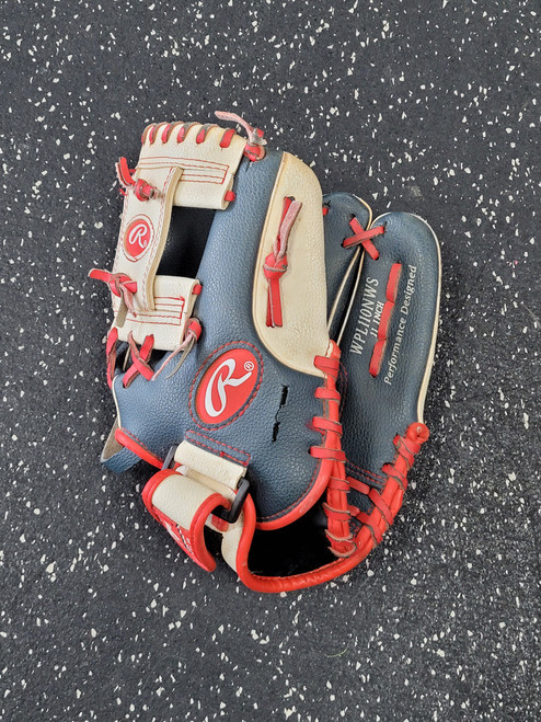 Vist Large View of Product Image Which is Used Rawlings WPL110NWS BB/SB Glove RH Throw White 11"