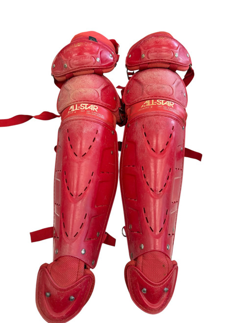 Vist Large View of Product Image Which is Used All-Star CATCHERS SHIN GUARDS Catchers Leg Guards Red Intermed