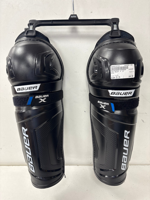 Vist Large View of Product Image Which is Used Bauer X Intermediate Shin Guards Black 13"