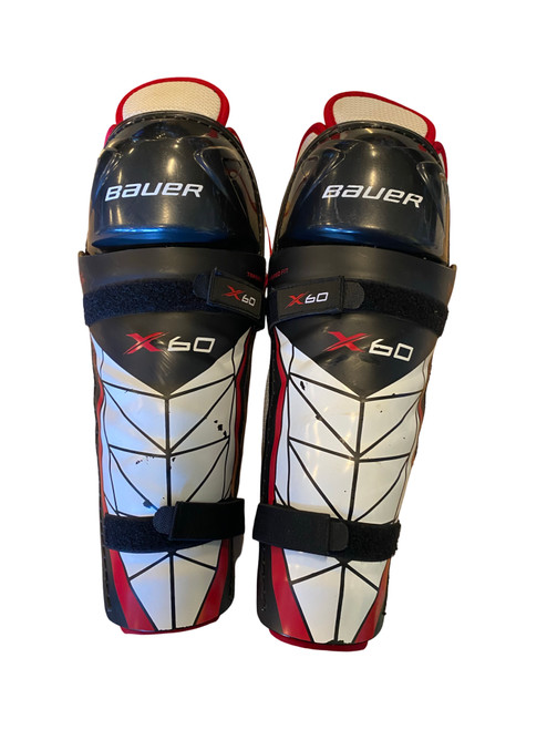 Vist Large View of Product Image Which is Used Bauer X60 Senior Shin Guards Black 13"