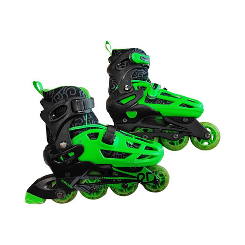 Vist Large View of Product Image Which is Used RollerDerby Junior 3-6 Aggressive Skates Green Adjustable
