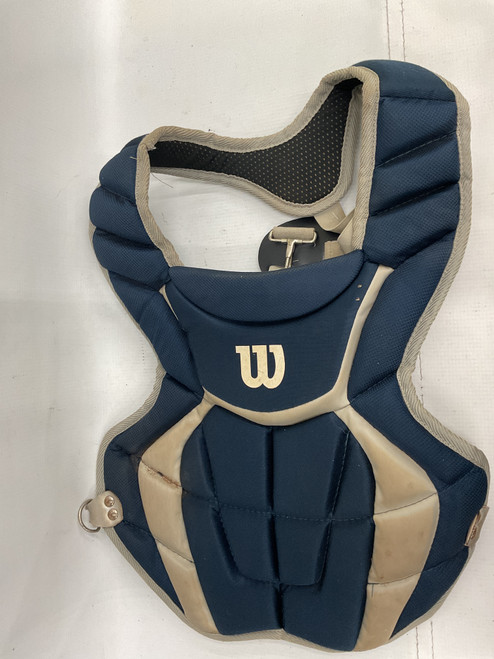 Vist Large View of Product Image Which is Used Wilson CHEST PAD Catchers Chest Protector Navy Blue Youth