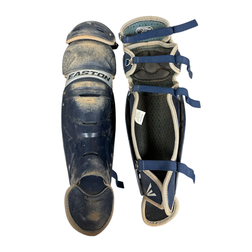 Vist Large View of Product Image Which is Used Easton GAMETIME Catchers Leg Guards Navy Blue Adult