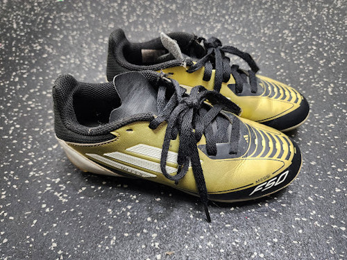 Vist Large View of Product Image Which is Used Adidas F50 Soccer Cleats Gold Junior 01.5