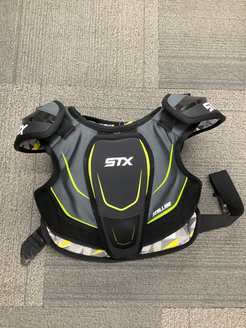 Vist Large View of Product Image Which is Used STX STALLION 200 Lacrosse Shoulder Pads Black M/L