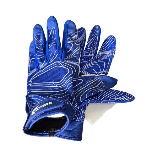 Vist Large View of Product Image Which is Used Cutters GAME DAY RECEIVER FB GLOVES SIZE SMALL FB Gloves Royal Blue SM
