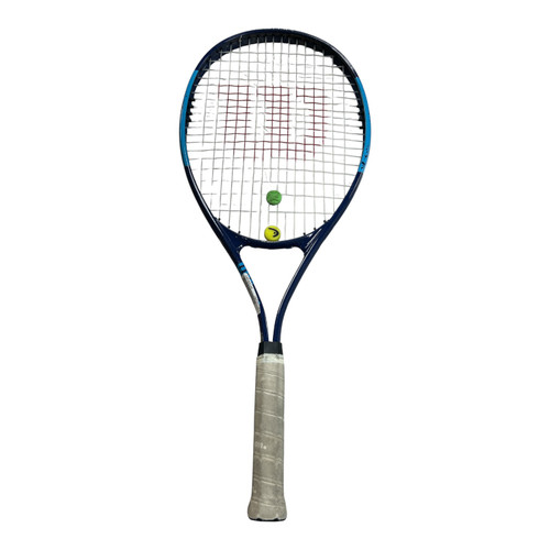 Vist Large View of Product Image Which is Used Wilson ULTRA POWER XL 112 RACQUET Adult Tennis Racquet Navy Blue 4 3/8"