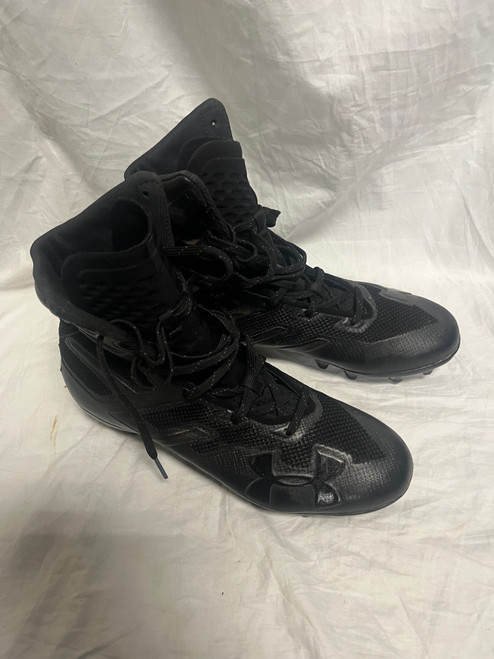 Vist Large View of Product Image Which is Used Under Armour Adult FB Cleats Black Senior 8.5