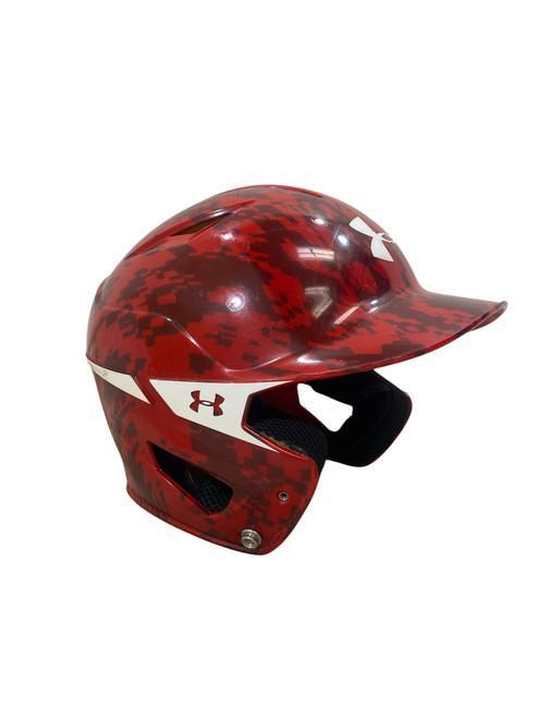 Vist Large View of Product Image Which is Used Under Armour CHARGED HELMET Batting Helmet No Mask Red SM