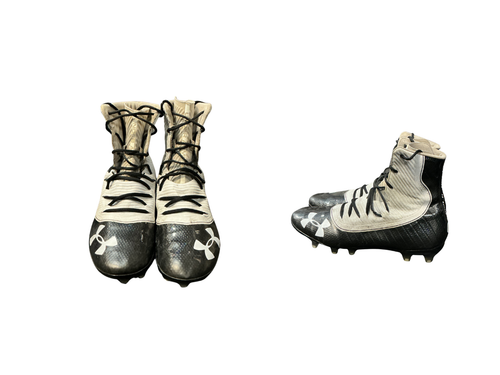 Vist Large View of Product Image Which is Used Under Armour Adult FB Cleats White Senior 11