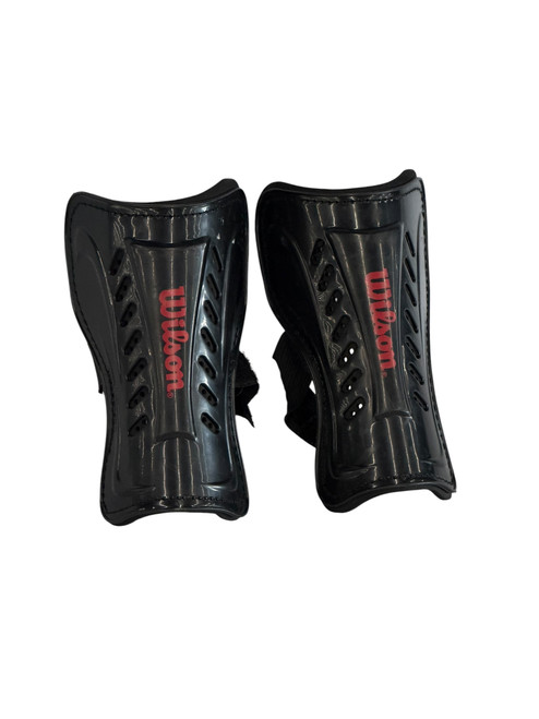 Vist Large View of Product Image Which is Used Wilson Soccer Shin Guards Youth Black SM