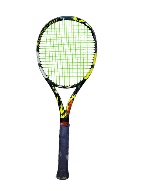 Vist Large View of Product Image Which is Used Babolat PURE AERO Adult Tennis Racquet Yellow 4 1/4"