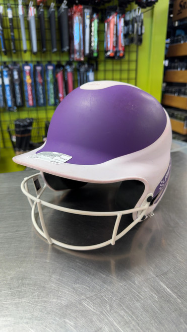 Vist Large View of Product Image Which is Used RIP-IT PURPLE/WHT Batting Helmet w/Mask Purple S/M