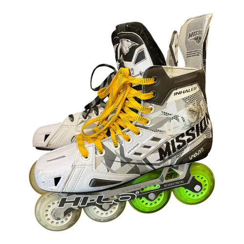 Vist Large View of Product Image Which is Used Mission INHALER Senior Rec Fitness Skates White Senior 9.5