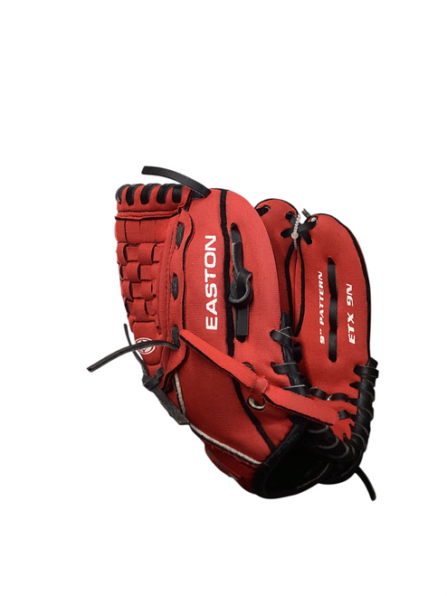 Vist Large View of Product Image Which is Used Easton ETX 9N Baseball/Softball Glove Right Hand Throw Red 9"