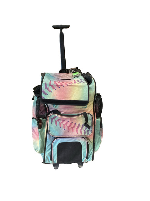 Vist Large View of Product Image Which is Used BoomBah SOFTBALL SUPERPACK BB/SB Player Wheeled Bag Grey And Pink